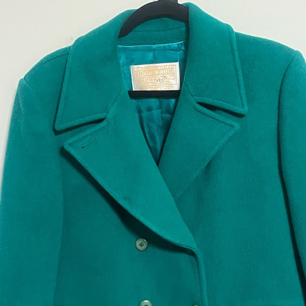 Pendleton Virgin Wool Teal Green Jacket - image 2